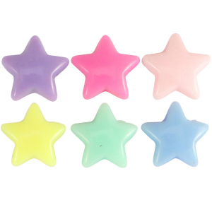 Buchstaben Perlen aus Acryl Stern Multicolour pastel