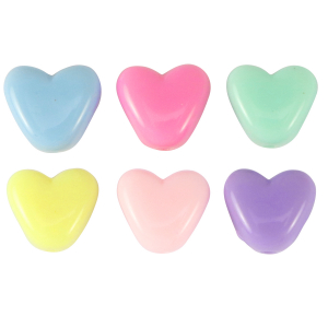 Buchstaben Perlen aus Acryl Herz Multicolour pastel