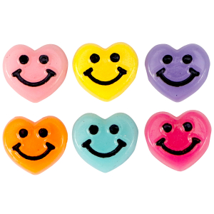 Buchstaben Perlen aus Acryl Smiley Herz Multicolour