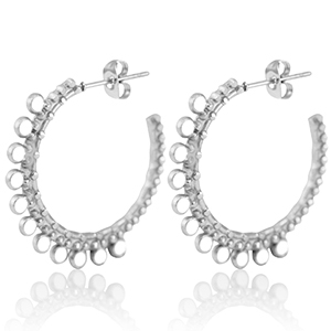 Ohrringe aus Stainless Steel - Rostfreiem Stahl Creolen 30mm Silver-white