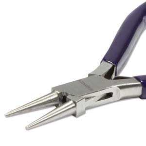 Beadsmith Rundzange mit Feder Blau-silber