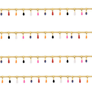Stainless Steel - Rostfrei Stahl Schmuckzubeh&ouml;r Gliederkette Spike Gold-multicolour