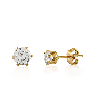 Ohrringe aus Stainless Steel - Rostfreiem Stahl Zirconia Gold