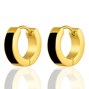 Ohrringe aus Stainless Steel - Rostfreiem Stahl Black-gold