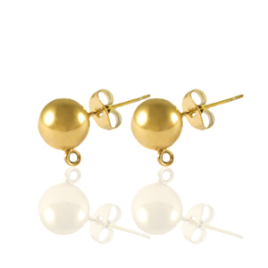 Ohrringe / Ohrstecker aus Stainless Steel - Rostfreiem Stahl mit &Ouml;se 5mm Gold