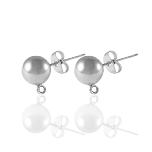 Ohrringe / Ohrstecker aus Stainless Steel - Rostfreiem Stahl mit &Ouml;se 5mm Silber