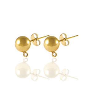 Ohrringe / Ohrstecker aus Stainless Steel - Rostfreiem Stahl mit &Ouml;se 4mm Gold