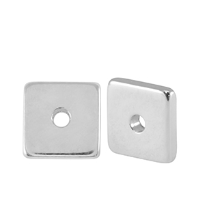 Metall Perlen DQ Disc Viereck 7mm Antik Silber (Nickelfrei)