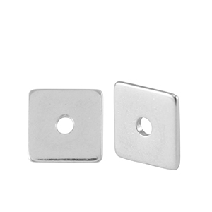 Metall Perlen DQ Disc Viereck 7mm Antik Silber (Nickelfrei)
