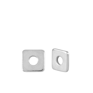 Metall Perlen DQ Disc Viereck 4mm Antik Silber (Nickelfrei)