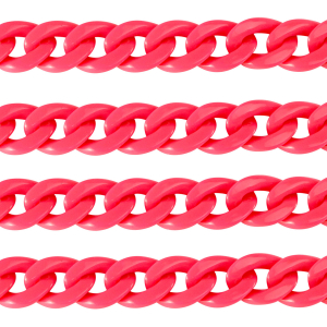 Acrylkette 18mm shiny Neon pink