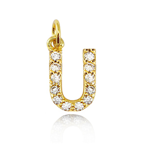 Brass TQ Metall Anh&auml;nger initial U Gold
