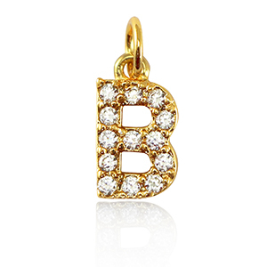 Brass TQ Metall Anh&auml;nger initial B Gold