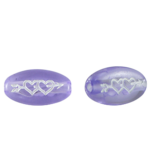 Buchstaben Perlen aus Acryl Herzen Purple