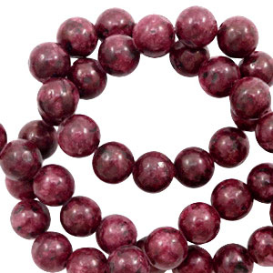 Naturstein Perlen Dalmatiner Jaspis 8mm Warm red
