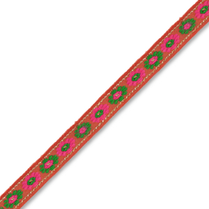 Schmuckband mit Blumen Orange-green-pink