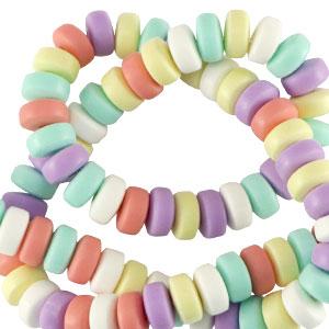 Polymer Perlen Rondell 7mm Multicolour pastel