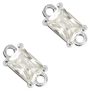 Kristallglas Zwischenst&uuml;cke Rechteck Crystal-silver