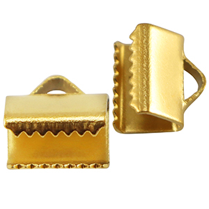Stainless Steel - Rostfrei Stahl Schmuckzubeh&ouml;r Lintklemme 8mm Gold