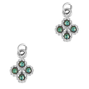 Stainless Steel - Rostfrei Stahl Anh&auml;nger Blume Silver-blue