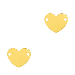 Stainless Steel - Rostfrei Stahl Anh&auml;nger / Zwischenst&uuml;ck Herz Gold