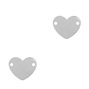 Stainless Steel - Rostfrei Stahl Anh&auml;nger / Zwischenst&uuml;ck Herz Silver
