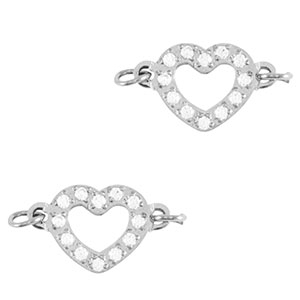 Stainless Steel - Rostfrei Stahl Anh&auml;nger / Zwischenst&uuml;ck Herz Silver