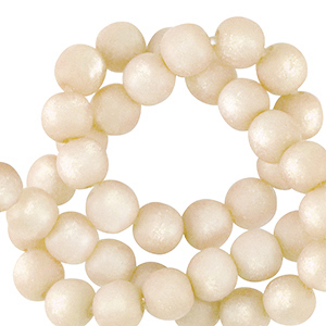 Super Polaris Apaco Perlen 8 mm rund matt Prosecco white