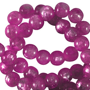 Polaris Perlen 6 mm rund Mosso Anemone pink