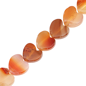 Naturstein Perlen Herz Comfort orange