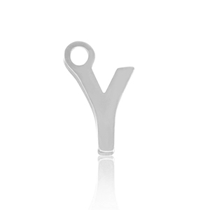 Stainless Steel - Rostfrei Stahl Anh&auml;nger Initial Y Silver