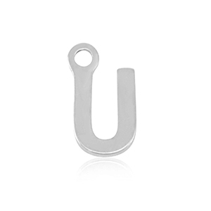 Stainless Steel - Rostfrei Stahl Anh&auml;nger Initial U Silver