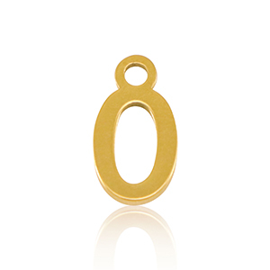 Stainless Steel - Rostfrei Stahl Anh&auml;nger Initial O Gold