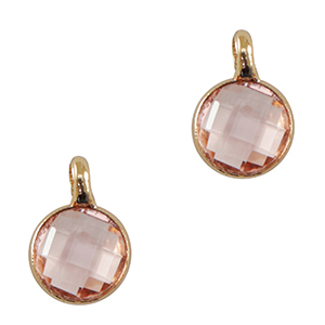 Anh&auml;nger Kristallglas 7mm Light pink-gold