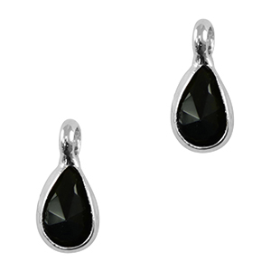 Anh&auml;nger Kristallglas Tropfen Black-silver