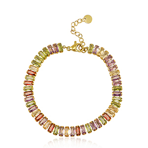 Armb&auml;nder aus Stainless Steel - Rostfreiem Stahl Gold-multicolour