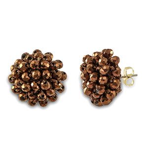 Top Facett Perlen Ohrringe mit &Ouml;se Copper brown