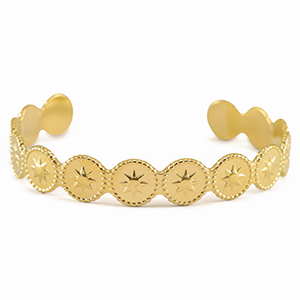 Armb&auml;nder aus Stainless Steel - Rostfreiem Stahl Bangle Star Gold