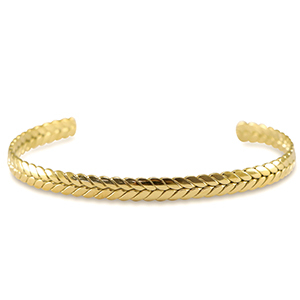 Armb&auml;nder aus Stainless Steel - Rostfreiem Stahl Bangle Leaf Gold