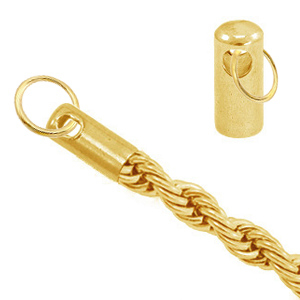 Stainless Steel - Rostfreiem Stahl Schmuckzubeh&ouml;r Endkappe f&uuml;r Twist Jasseron Gold