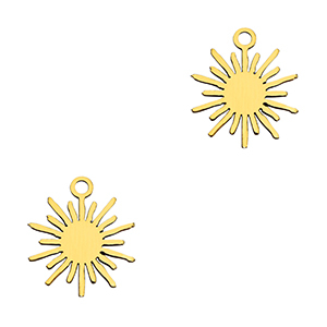 Stainless Steel - Rostfrei Stahl Anh&auml;nger Sonne Gold