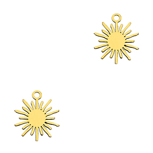 Stainless Steel - Rostfrei Stahl Anh&auml;nger Sonne Gold
