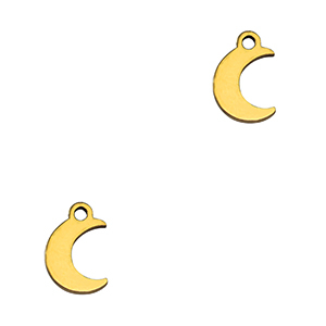 Stainless Steel - Rostfrei Stahl Anh&auml;nger Mond Gold