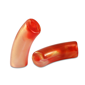 Tube Acrylperlen shiny Golden orange red