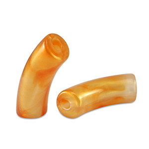 Tube Acrylperlen shiny Golden orange