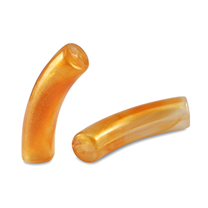 Tube Acrylperlen shiny Golden orange