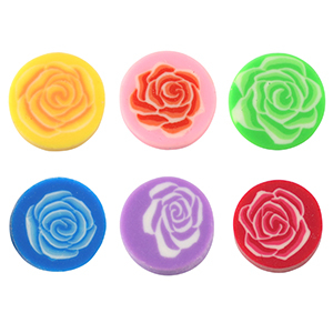 Polymer Perlen Rose 10mm Multicolour