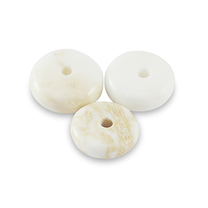 Natursteinperlen Magnesit Rondell 6mm Off white