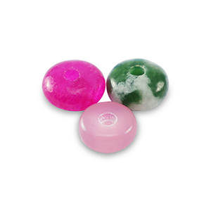 Natursteinperlen Mix Rondell 4mm Multicolour pink green