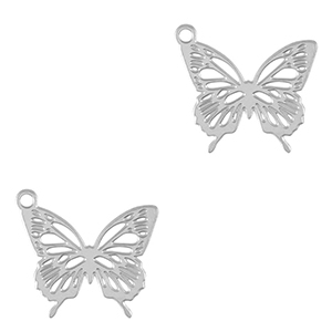 Stainless Steel - Rostfrei Stahl Anh&auml;nger Schmetterling Silver
